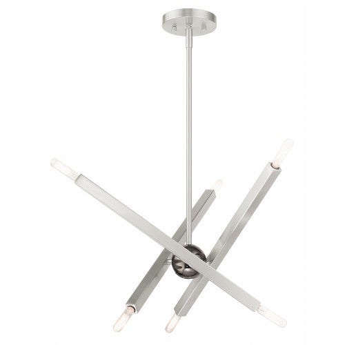 6 Light Brushed Nickel Chandelier Chandelier Livex