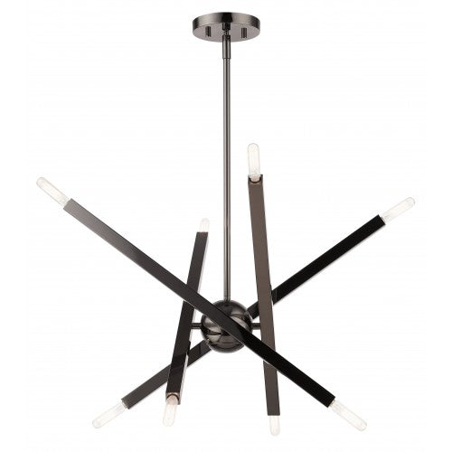 8 Light Black Chrome Chandelier Chandelier Livex