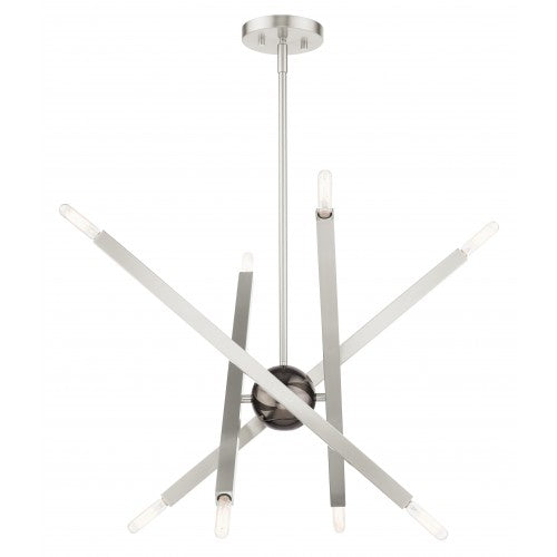 8 Light Brushed Nickel Chandelier Chandelier Livex