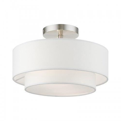 2 Light Brushed Nickel Semi-Flush Semi Flush Livex