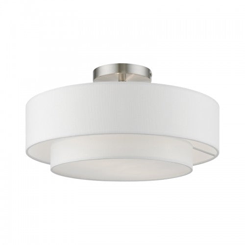 2 Light Brushed Nickel Semi-Flush Semi Flush Livex