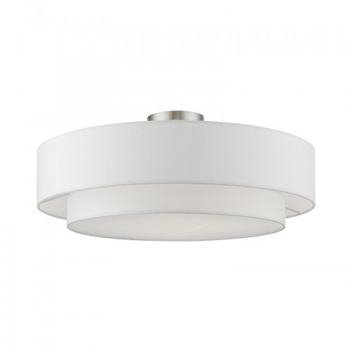 4 Light Brushed Nickel Semi-Flush Semi Flush Livex