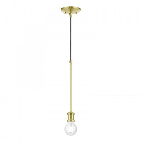 1 Light Satin Brass Single Pendant Pendant Livex