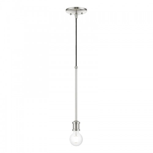 1 Light Brushed Nickel Single Pendant Pendant Livex