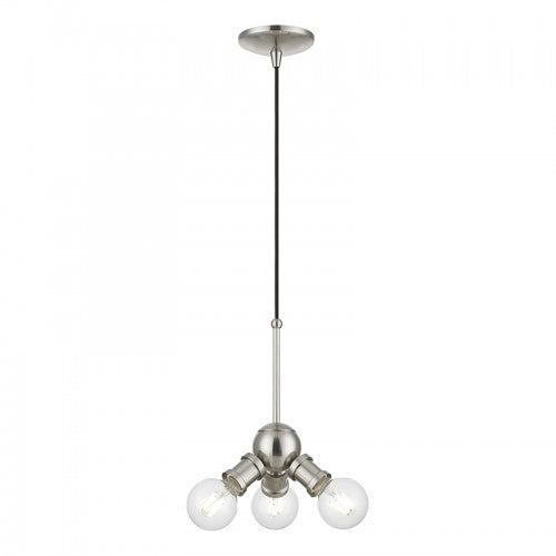 3 Light Brushed Nickel Pendant Pendant Livex