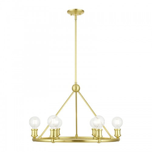 6 Light Satin Brass Chandelier Chandelier Livex