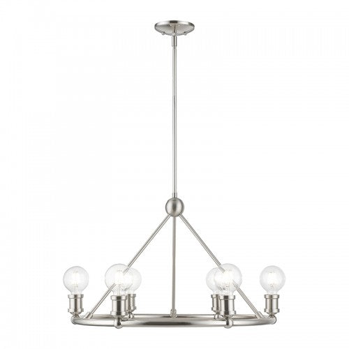 6 Light Brushed Nickel Chandelier Chandelier Livex