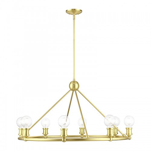 8 Light Satin Brass Chandelier Chandelier Livex