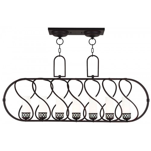 7 Light Olde Bronze Linear Chandelier Linear Livex