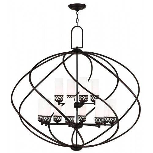 8 Light + 4 Light Old Bronze Foyer Chandelier Chandelier Livex