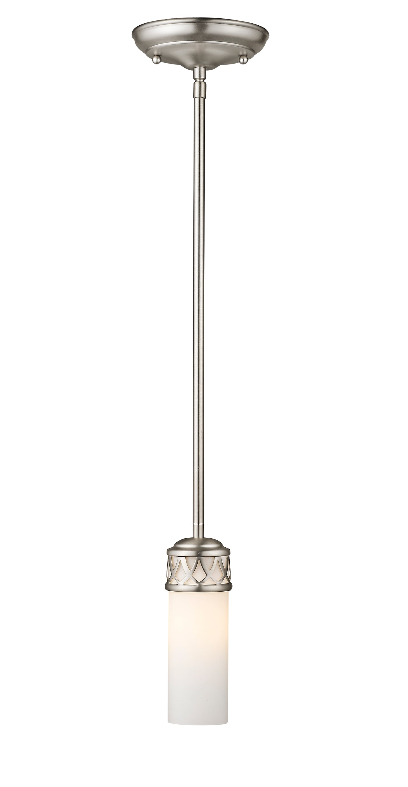 1 Light Brushed Nickel Pendant Pendant Livex