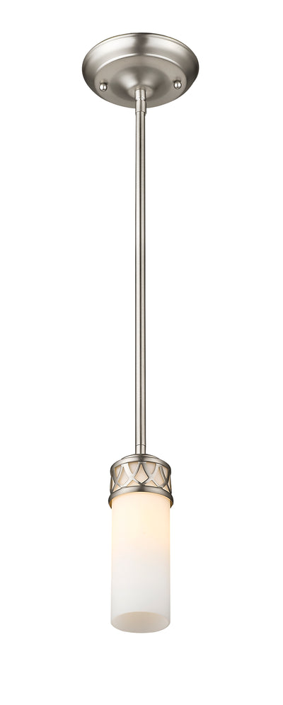 1 Light Brushed Nickel Pendant Pendant Livex