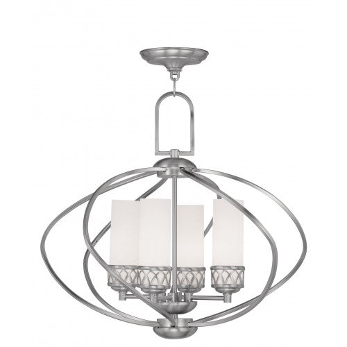 4 Light Brushed Nickel Chandelier Chandelier Livex