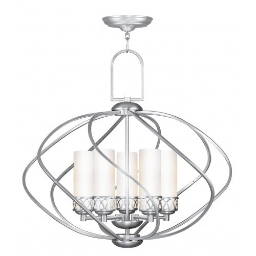 5 Light Brushed Nickel Chandelier Chandelier Livex