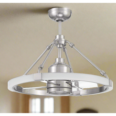 19" Levy in Brushed Polished Nickel w/ Clear Acrylic Blades Ceiling Fan CRAFTMADE