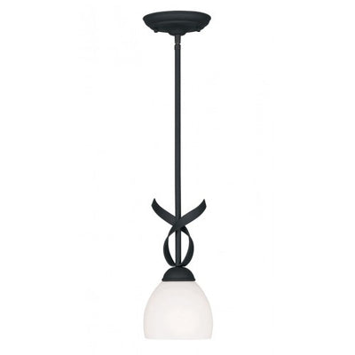 1 Light Black Single Pendant Pendant Livex