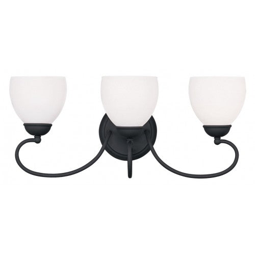 3 Light Black Bath Light Wall Sconce Livex