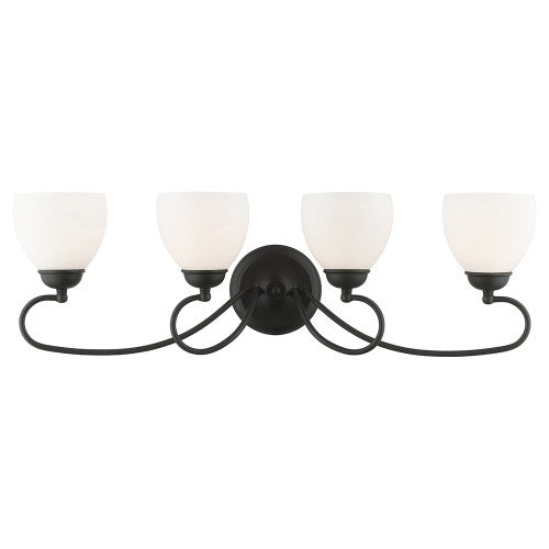 4 Light Black Bath Light Wall Sconce Livex