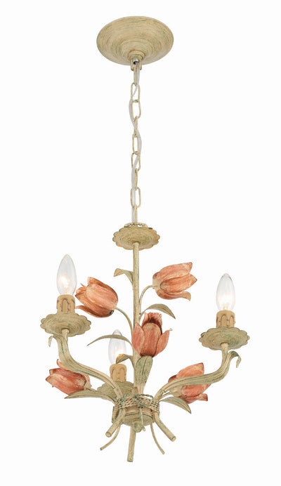 Southport 3 Light Sage Rose Mini Chandelier Chandelier Crystorama