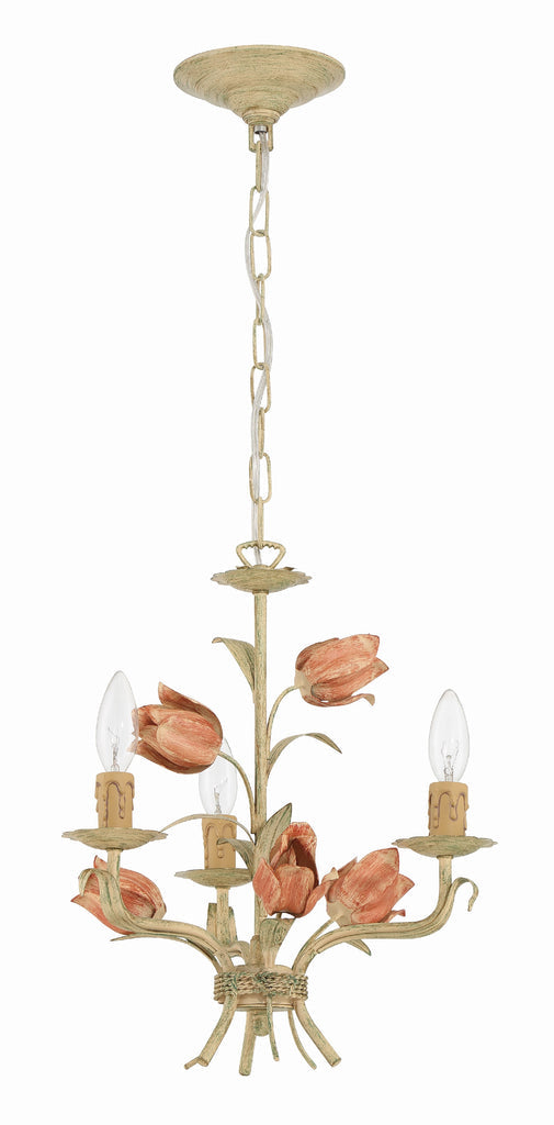 Southport 3 Light Sage Rose Mini Chandelier Chandelier Crystorama