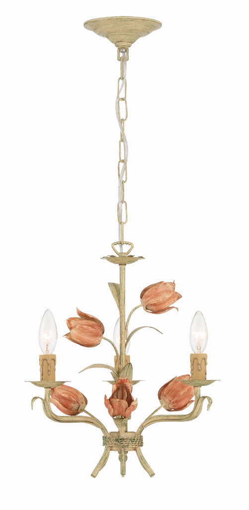 Southport 3 Light Sage Rose Mini Chandelier Chandelier Crystorama