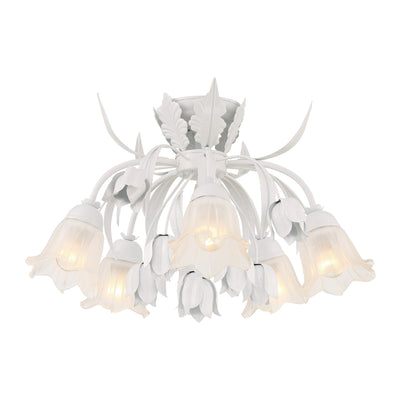 Southport 5 Light Wet White Floral Semi Flush Mount Semi Flush Crystorama