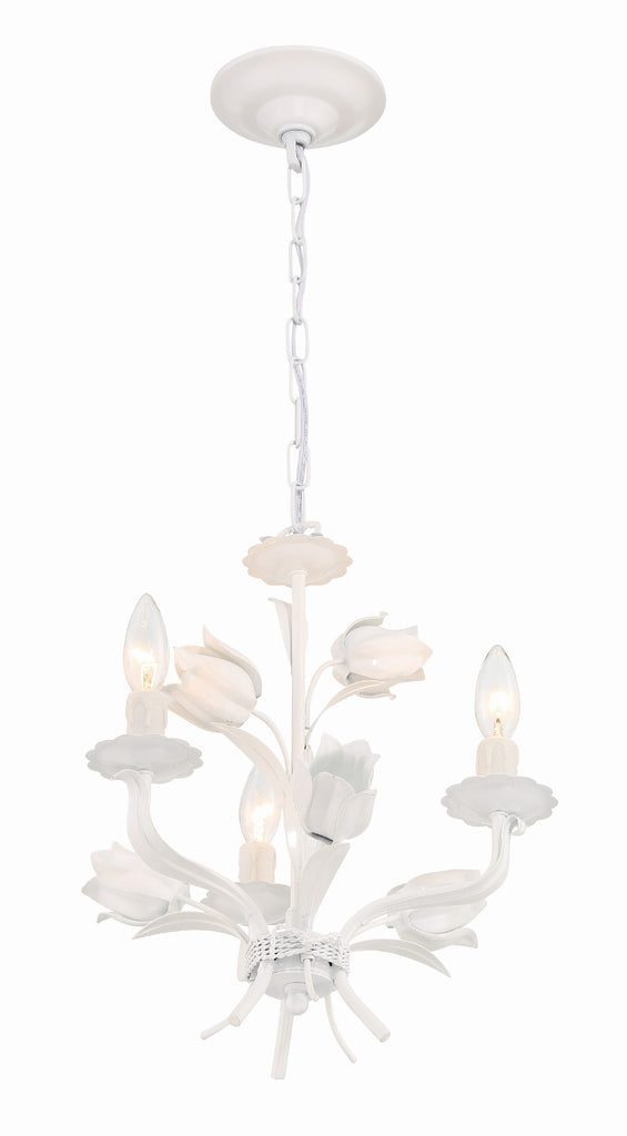 Southport 3 Light Wet White Mini Chandelier Chandelier Crystorama