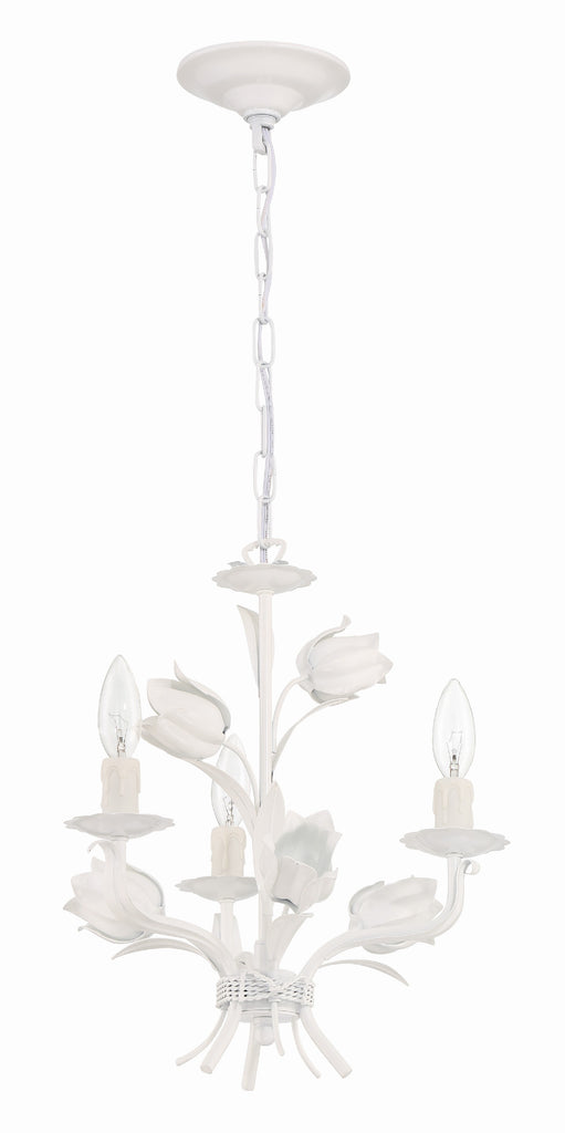 Southport 3 Light Wet White Mini Chandelier Chandelier Crystorama