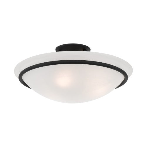 3 Light Black Ceiling Mount Semi Flush Livex