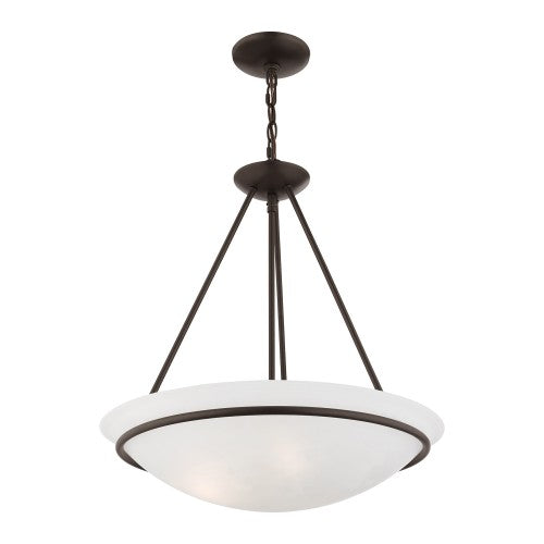 3 Light Bronze Pendant Chandelier Livex