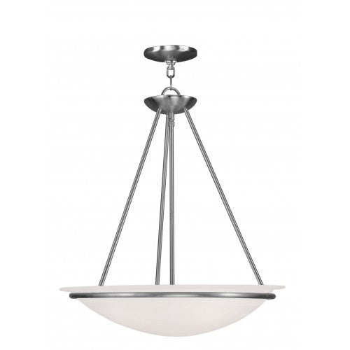 3 Light Brushed Nickel Pendant Chandelier Livex