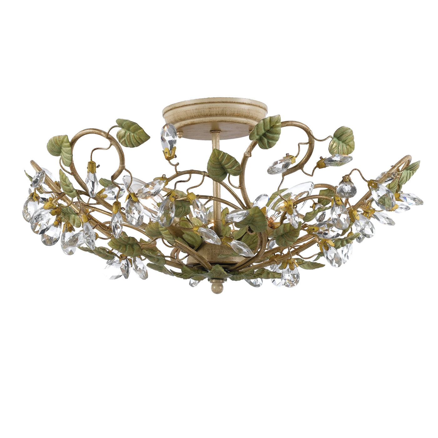 Josie 5 Light Champagne Green Tea Semi Flush Mount Semi Flush Crystorama