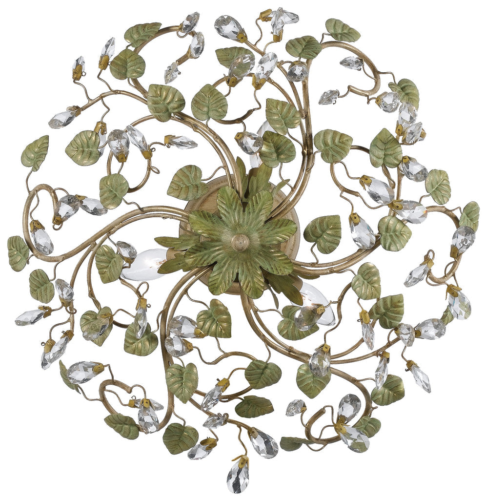 Josie 5 Light Champagne Green Tea Semi Flush Mount Semi Flush Crystorama