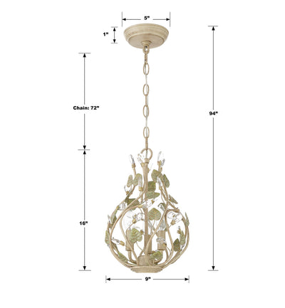 Josie 3 Light Champagne Green Tea Mini Chandelier Chandelier Crystorama