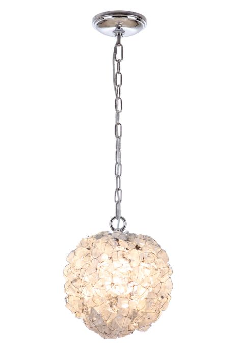 Roxx 1 Light Medium Pendant in Chrome w/Quartz Crystals Pendant Craftmade