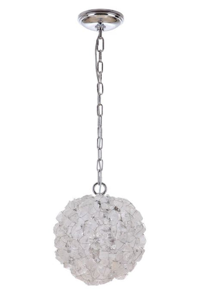 Roxx 1 Light Medium Pendant in Chrome w/Quartz Crystals Pendant Craftmade