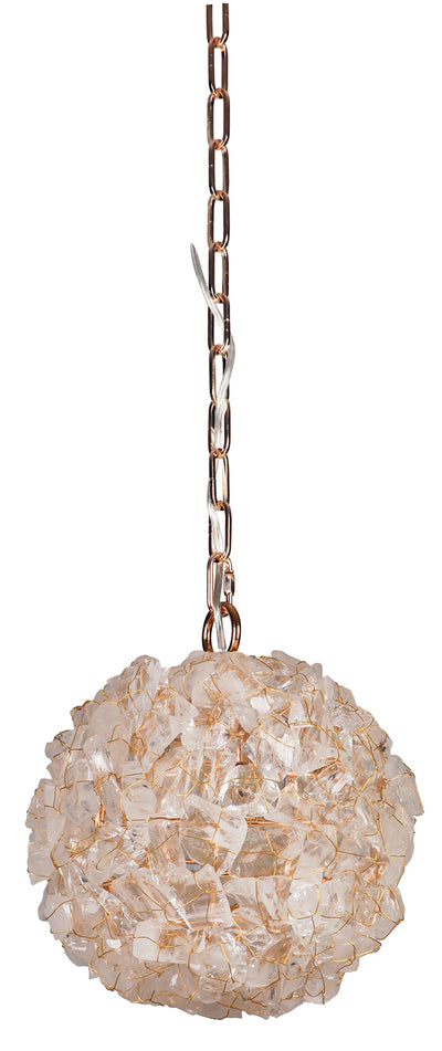 Roxx 1 Light Medium Pendant in Gilded w/Quartz Crystals Pendant Craftmade