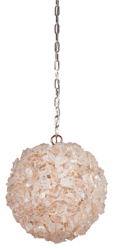 Roxx 1 Light Large Pendant in Gilded w/Quartz Crystals Pendant Craftmade