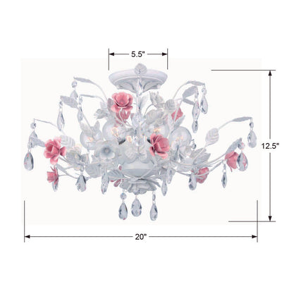 Lola 6 Light Wet White Semi Flush Mount Semi Flush Crystorama