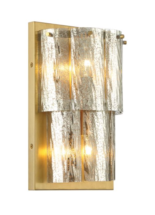 Museo 2 Light Wall Sconce in Satin Brass Wall Sconce Craftmade