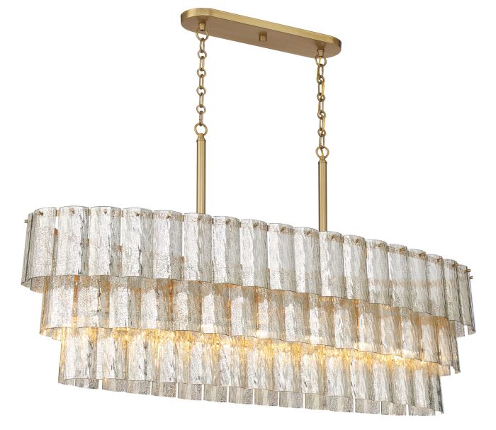 Museo 7 Light Island in Satin Brass Linear Craftmade