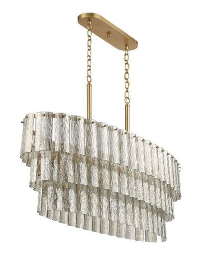 Museo 7 Light Island in Satin Brass Linear Craftmade