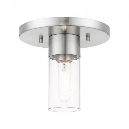 1 Light Brushed Nickel Flush Mount Flush Mount Livex