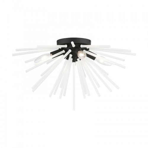 4 Light Black Flush Mount Flush Mount Livex