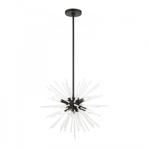 6 Light Black Pendant Chandelier Chandelier Livex