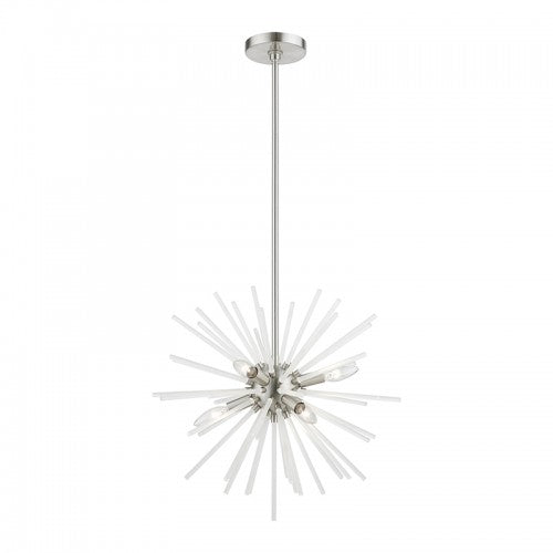 6 Light Brushed Nickel Pendant Chandelier Chandelier Livex