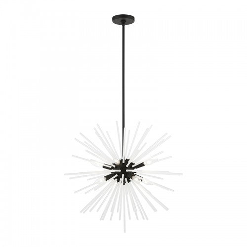 8 Light Black Pendant Chandelier Chandelier Livex
