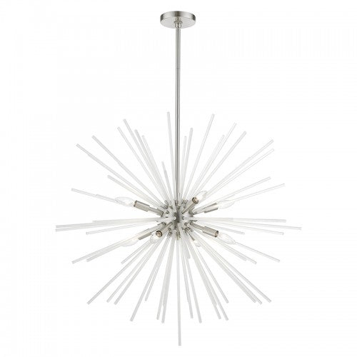 8 Light Brushed Nickel Large Foyer Chandelier Chandelier Livex