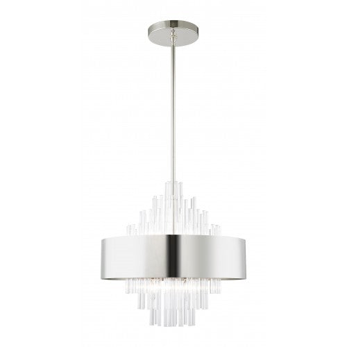 8 Light Polished Nickel Pendant Chandelier Chandelier Livex