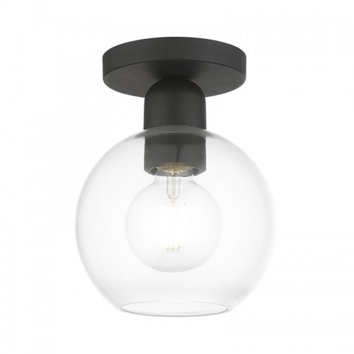 1 Light Black Sphere Semi-Flush Semi Flush Livex